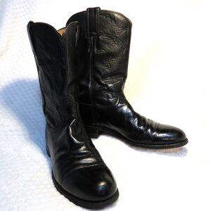 Justin Ropers Western Boots Black Women's Size 7B